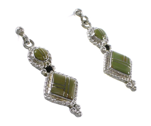 Southwest Turquoise Jewelry Genuine Sterling Silver Post Dangle Earrings AX96008